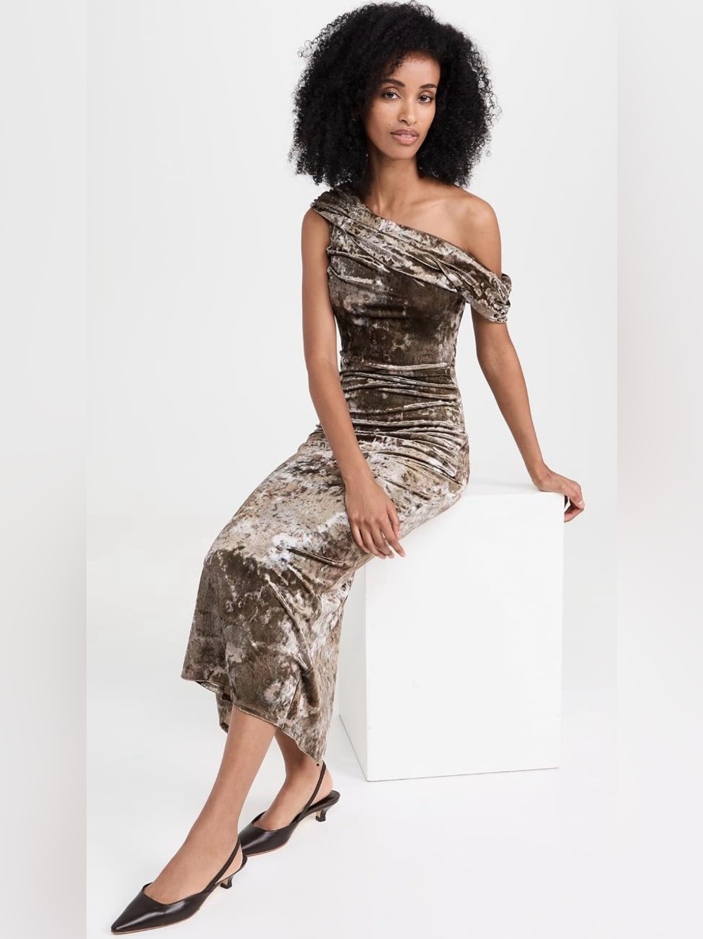 MOON RIVER Women's Off The Shoulders Midi Dress